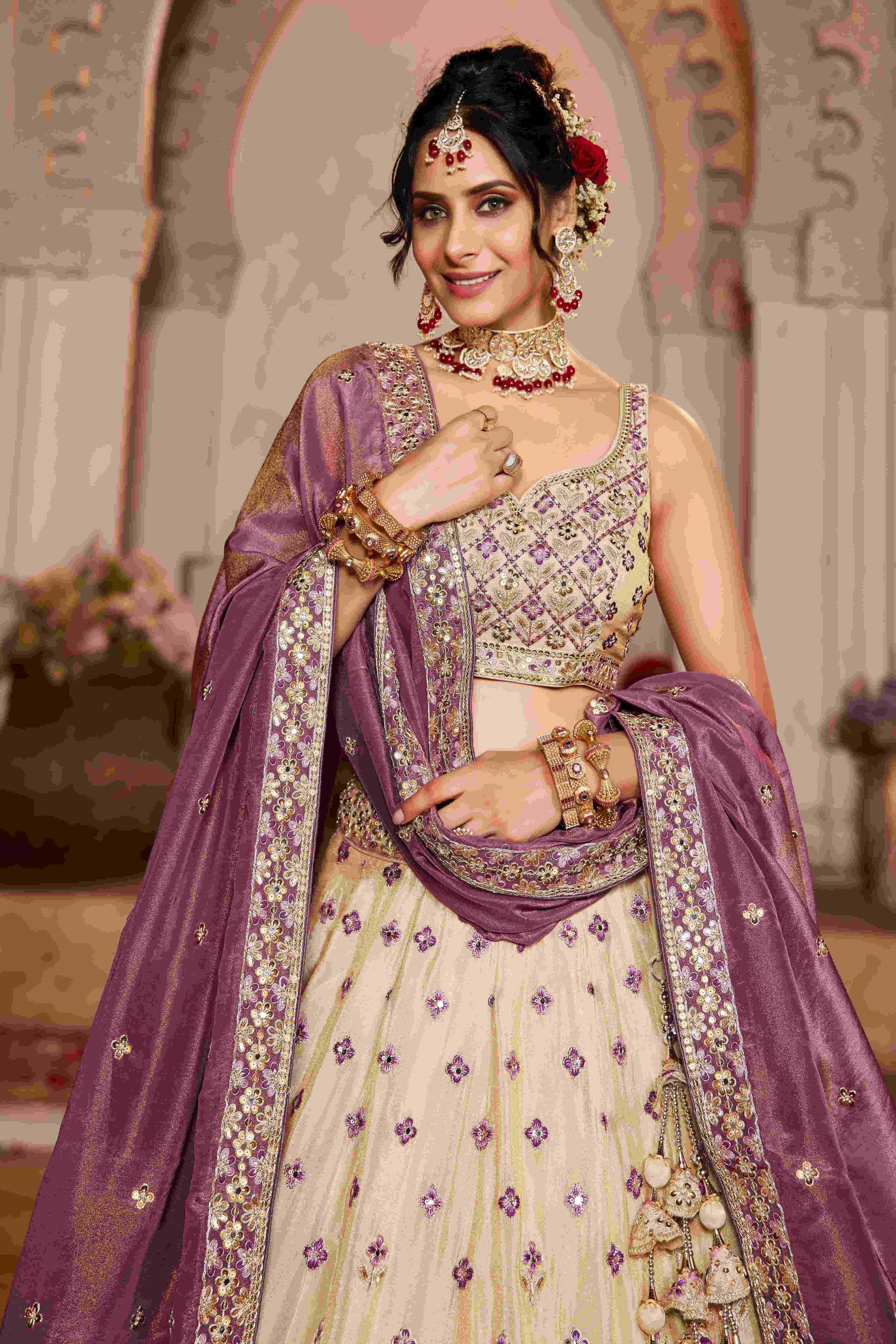 Tissue Silk Designer Lehenga for Elegant Festive Wear - MYLUXURY LANE ENTERPRISE